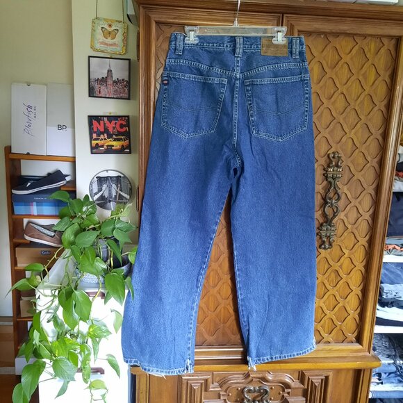 Union Bay 90s Vintage Striped Distressed Baggy Wide Leg Denim Jeans Mens 33x32 - Picture 8 of 16